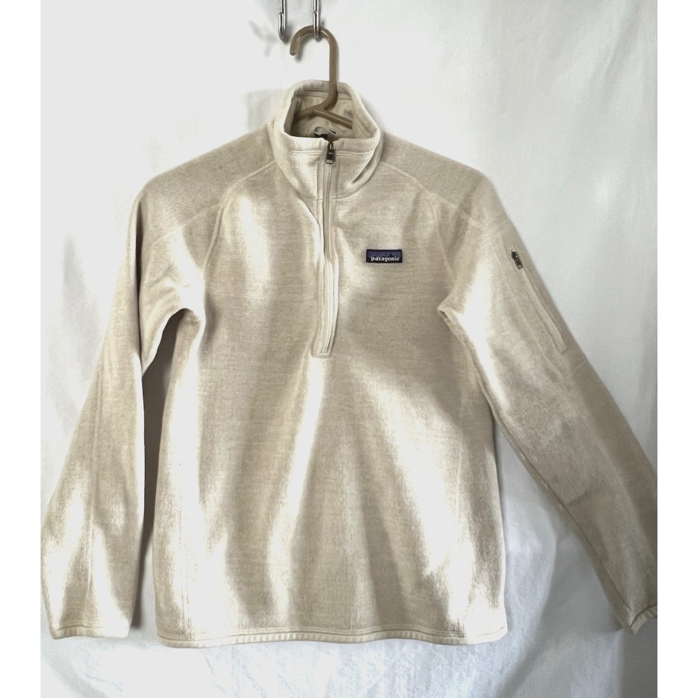 Patagonia Better Sweater 1/4 Zip Fleece Women's Small Cream Off-White‎